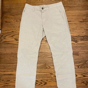 Bonobos Stretch Lightweight Chinos.  32"x 30" Slim fit in Light Grey Oxford